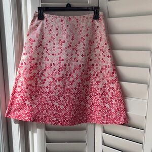 Talbots Pink Floral A-Line Skirt